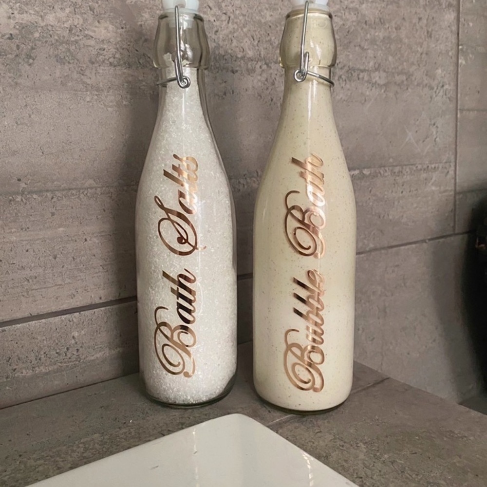 Bubble Bath and Bath Salts Bottles